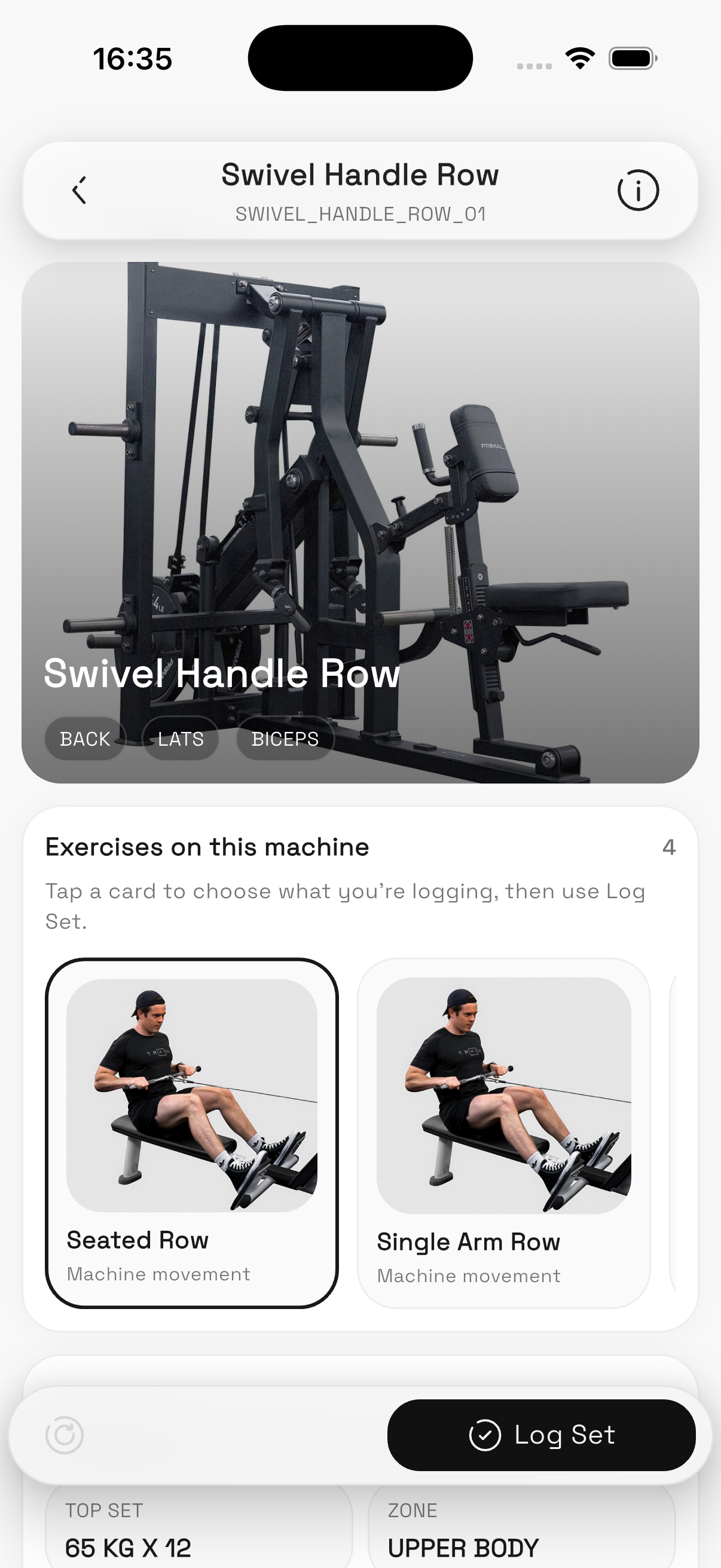 Lift progress or profile screen